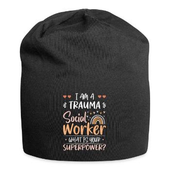 Trauma Social Worker What Is Your Superpower - Jersey Beanie - black - Front