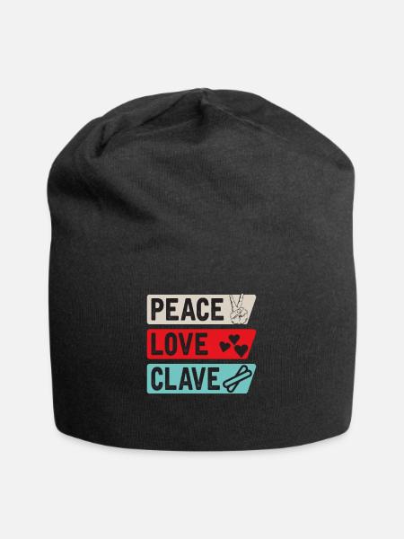 Clave Musical Instrument Percussion - Jersey-Beanie - Schwarz