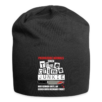 True Crime Shirt für True Crime Podcast Fans - Jersey-Beanie - Schwarz - Vorne