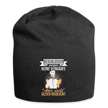 Geschlossen aber nicht Pleite für Bäcker - Jersey-Beanie - Schwarz - Vorne