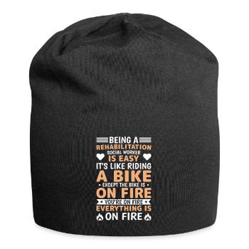 Rehabilitation Social Worker Occupation Job Rehab - Jersey Beanie - black - Front