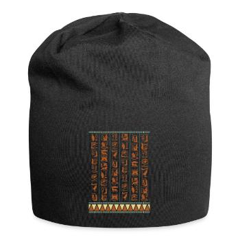 Hieroglyphen Pyramiden Altes Ägypten - Jersey-Beanie - Schwarz - Vorne