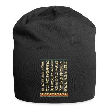 Hieroglyphen Pyramiden Altes Ägypten - Jersey-Beanie - Schwarz - Vorne