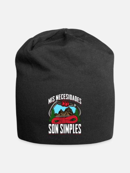 Mountaineer my needs are simple - Jersey Beanie - black
