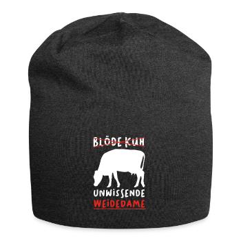 Blöde Kuh unwissende Weidedame Landwirt - Jersey-Beanie - Anthrazit - Vorne