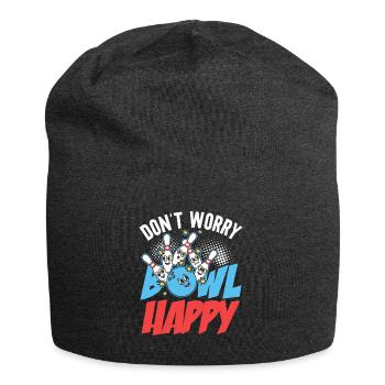 Dont worry bowl Happy für Kegler - Jersey-Beanie - Anthrazit - Vorne