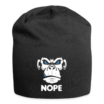 Nope Nö Nein Affe Monkey Jetzt nicht Hau Ab Weg - Jersey-Beanie - Schwarz - Vorne
