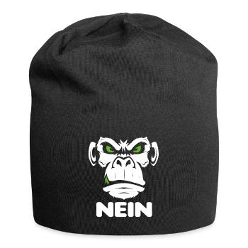 Nope Nö Nein Affe Monkey Jetzt nicht Hau Ab Weg - Jersey-Beanie - Schwarz - Vorne