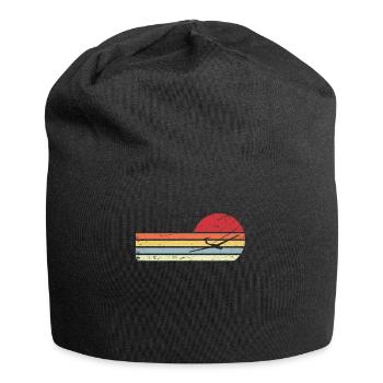 Sun and Retro Lines - Glider - - Jersey Beanie - black - Front