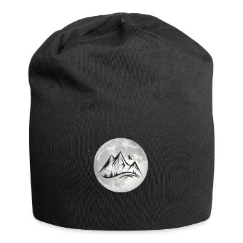 Vollmond - Berg - - Jersey-Beanie - Schwarz - Vorne