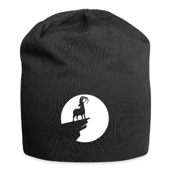 Ziege - (7) - Jersey-Beanie - Schwarz - Vorne