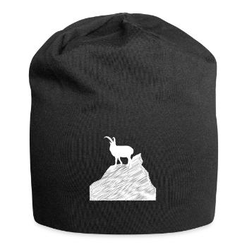 Ziege - (4) - Jersey-Beanie - Schwarz - Vorne