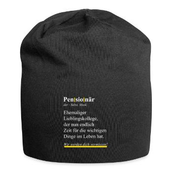 Pensionär Geschenk Arbeitskollege zum Ruhestand - Jersey-Beanie - Schwarz - Vorne