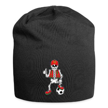Skeleton Fußballfan Marokko - Jersey-Beanie - Schwarz - Vorne