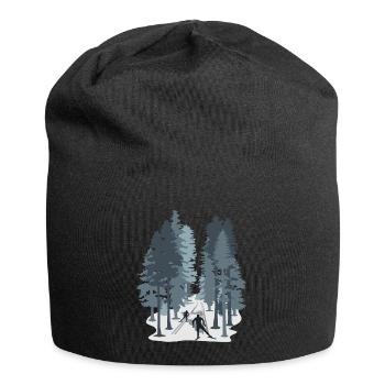Skilanglauf, Langlaufen, Biathlon, Wintersport - Jersey-Beanie - Schwarz - Vorne