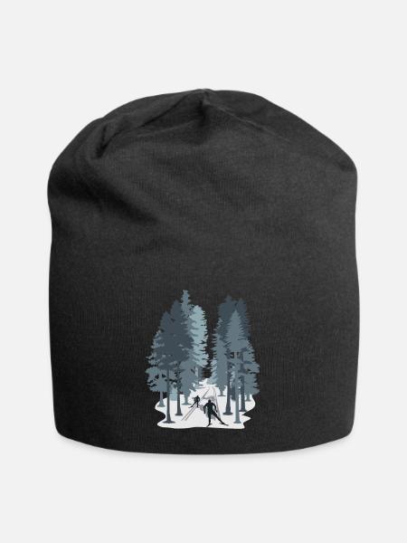 Ski de fond, ski de fond, biathlon, sports d’hiver - Bonnet en jersey - noir