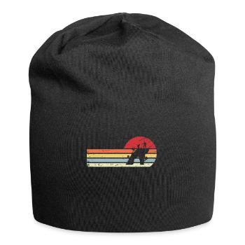 Soleil et lignes rétro - Escalade - - Bonnet en jersey - noir - Devant