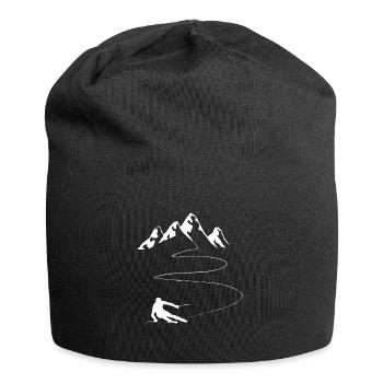 Montagne - Ligne sinueuse - Ski - (11) - Bonnet en jersey - noir - Devant