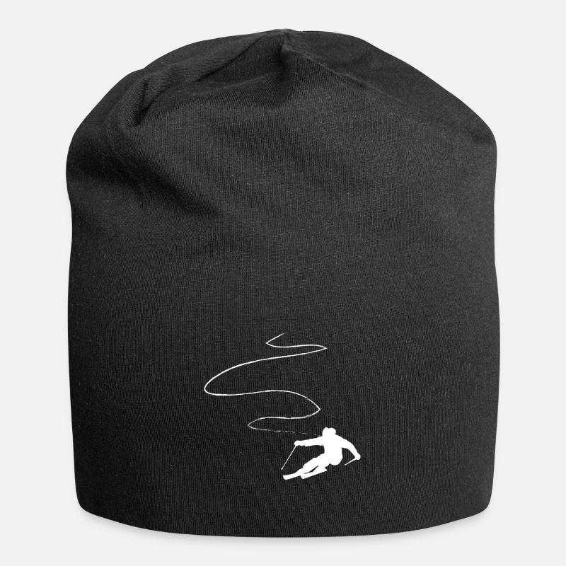 Curve Line - Skiing - (5) - Jersey Beanie - black