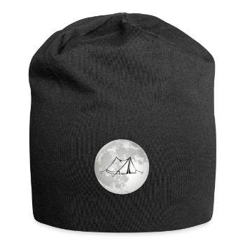 pleine lune - tente de camping - - Bonnet en jersey - noir - Devant