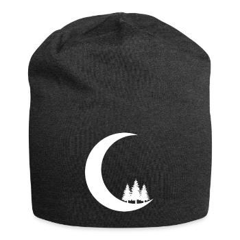 Crescent Moon - Trees - - Jersey Beanie - charcoal grey - Front