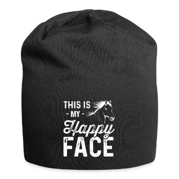Das ist mein glückliches Gesicht - Jersey-Beanie - Schwarz - Vorne