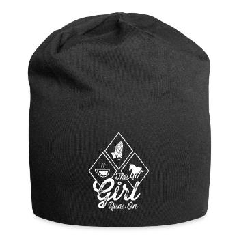 Dieses Mädchen rennt weiter - Jersey-Beanie - Schwarz - Vorne