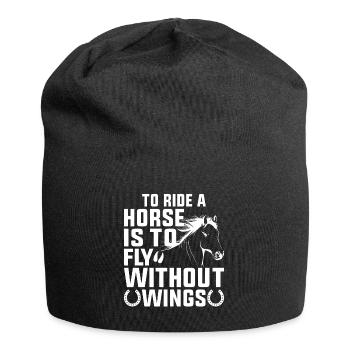 Riding a horse means flying without wings - Jersey Beanie - black - Front