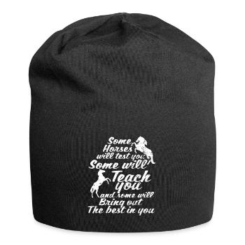 Einige Pferde werden dich testen Einige werden dic - Jersey-Beanie - Schwarz - Vorne