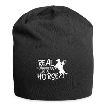 True happiness is a horse - - Jersey Beanie - black - Front