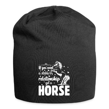 Si vous voulez une relation stable, obtenez - Bonnet en jersey - noir - Devant