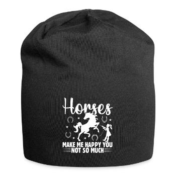 Horses make me happy you not so much 1 - - Jersey Beanie - black - Front
