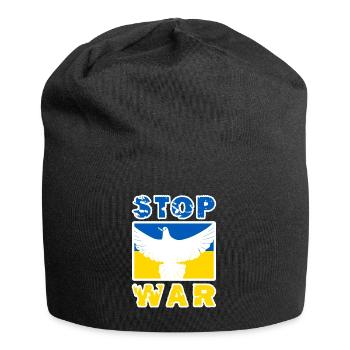 Stoppt den Krieg Frieden für die Ukraine - Jersey-Beanie - Schwarz - Vorne
