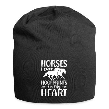 Les chevaux laissent des empreintes de sabots sur mon cœur - - Bonnet en jersey - noir - Devant