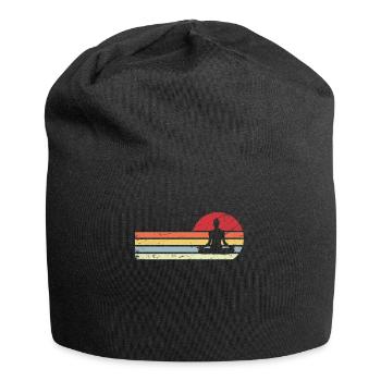 Sun and retro lines - Yoga - - Jersey Beanie - black - Front
