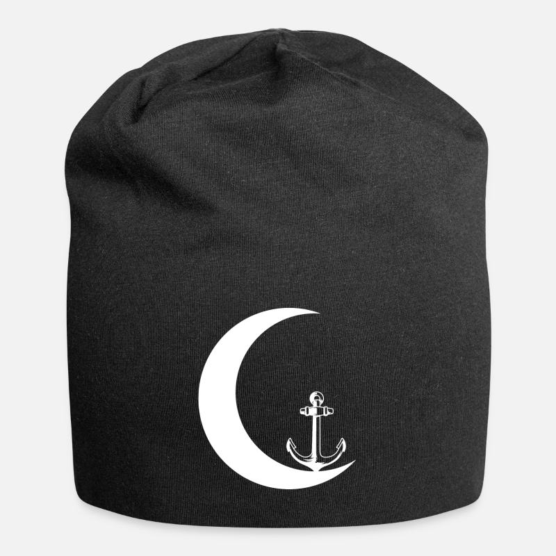 Mondsichel - Anker - - Jersey-Beanie - Schwarz