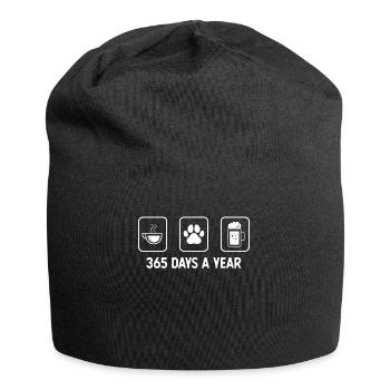 365 Tage im Jahr - Bier - Hundepfote - - Jersey-Beanie - Schwarz - Vorne