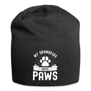 My grandchildren have paws - Jersey Beanie - black - Front
