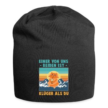 Einer von uns beiden ist klüger als du Katze - Jersey-Beanie - Schwarz - Vorne