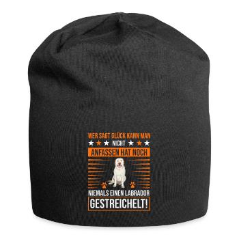 Labrador streicheln - Jersey-Beanie - Schwarz - Vorne