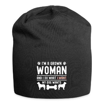Ich bin eine erwachsene Frau und mache, was ich wi - Jersey-Beanie - Schwarz - Vorne