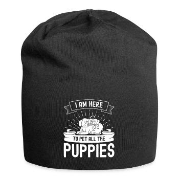 Je suis ici pour caresser tous les chiots - Bonnet en jersey - noir - Devant