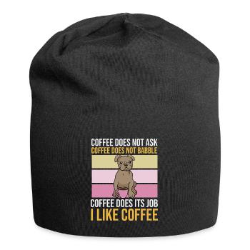 Kaffe Hund Morgenmuffel Montag Hass - Jersey-Beanie - Schwarz - Vorne