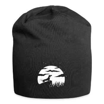 Mond und Hund - Jersey-Beanie - Schwarz - Vorne