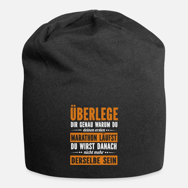 Erster Marathon - Jersey-Beanie - Schwarz