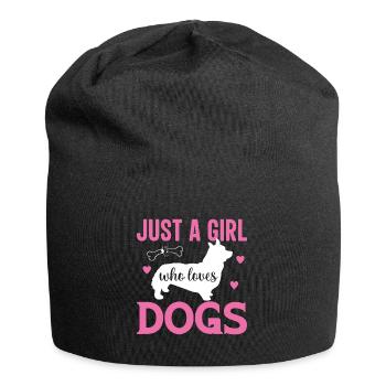 Juste une fille qui aime les chiens - Bonnet en jersey - noir - Devant