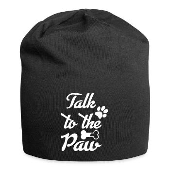 Sprich mit der Pfote - Jersey-Beanie - Schwarz - Vorne