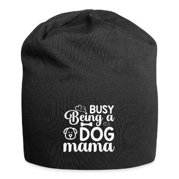 Busy as a dog mom - puppy - Jersey Beanie - black - Front