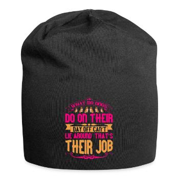 What do dogs do on their day off? You can use n - Jersey Beanie - black - Front