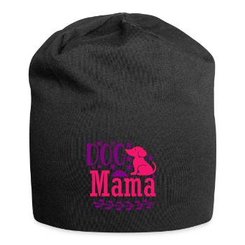 Maman chien - rose - Bonnet en jersey - noir - Devant